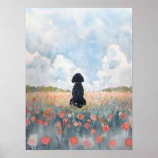 Impression d'art mural Fleur sauvage Labradoodle n