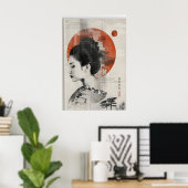 Impression d'art mural Geisha moderne - Japonais B (Bureau à domicile)