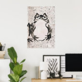 Impression d'art mural grenouille à l'encre japona (Bureau à domicile)