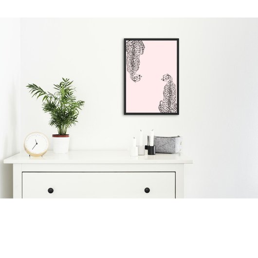 Impression d'art mural guépard minimaliste | Moder