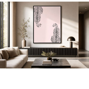 Impression d'art mural guépard minimaliste Moder