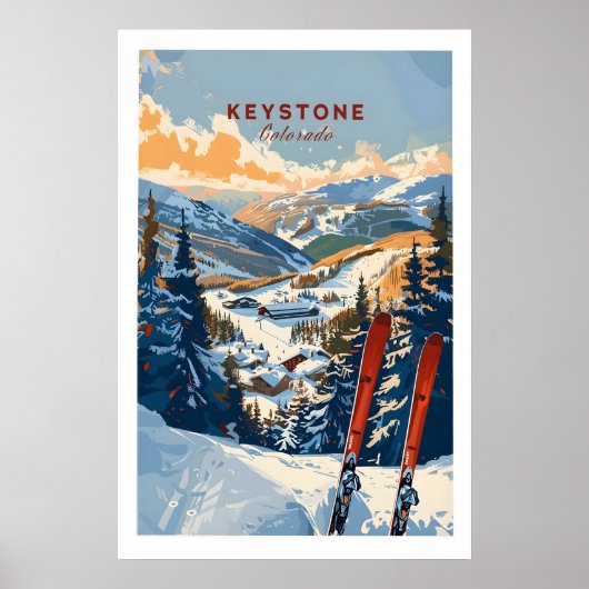 Impression d'art mural Keystone - Colorado Ski Art (Devant)