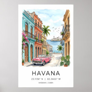 Impression d'art mural La Havane Voiture Classique