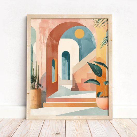 Impression d'art mural moderne méditerranéen boho