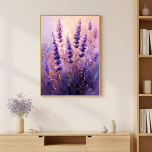 Impression d'art mural poster de fleurs de lavande