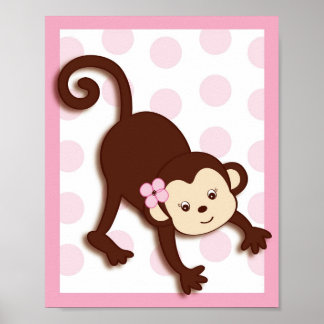 Impression d'art mural pour nurserie Mod Girl Monk