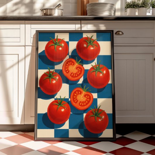 Impression d'art mural rétro de cuisine aux tomate