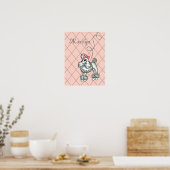 Impression d'art mural rose personnalisée Caniche  (Cuisine)