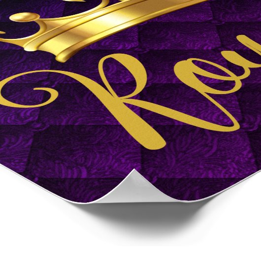 Impression d'art mural Royal Purple Plush Couronne (Coin)