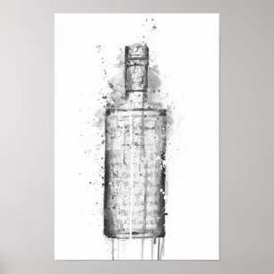 Impression d'art mural 'Steel Grey' de bouteille d