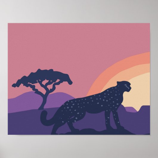 Impression d'art non estampillée Cheetah 14 po x 1 (Devant)