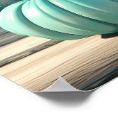 Impression d'art numérique citrouille turquoise (Coin)