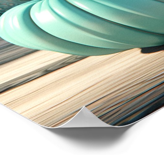 Impression d'art numérique citrouille turquoise (Coin)