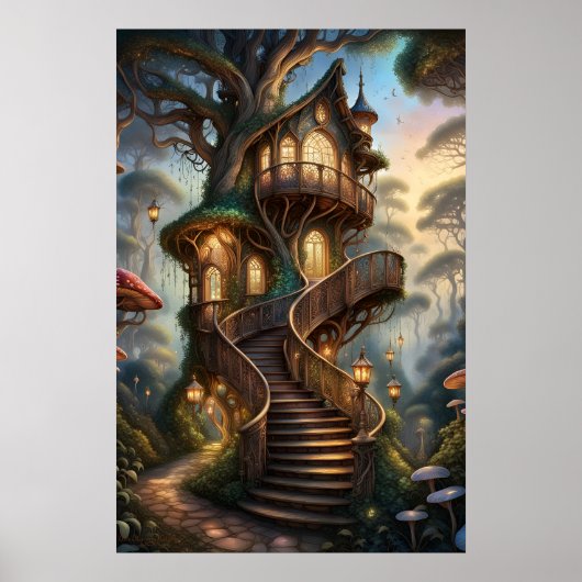 Impression d'art numérique de fantasy Fae Haven He (Devant)