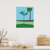Impression d'art, oiseau mignon et arbre (Cuisine)