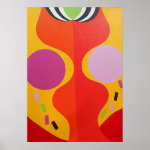 Impression d'art orange et jaune minimaliste
