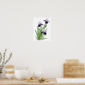 Impression d'art originale Trio d'Iris Violet (Cuisine)