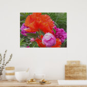Impression d'art : Papes, Peonies, Orange et Rose (Cuisine)