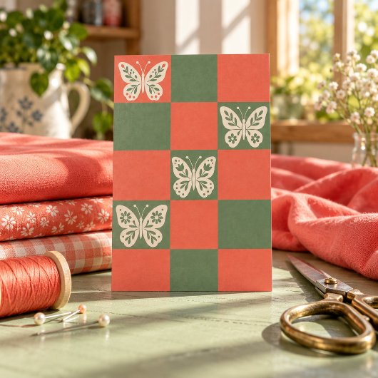 Impression d'art Papillon Damier