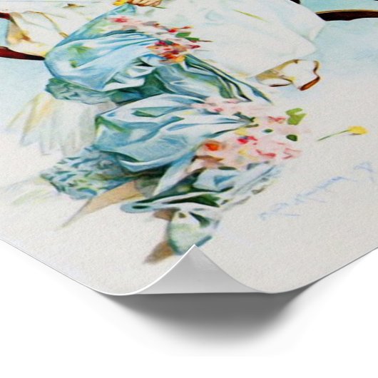 Impression d'art par Maud Humphrey Fille cousant (Coin)