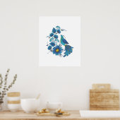 Impression d'art Petrykivka d'oiseau et de fleurs (Cuisine)