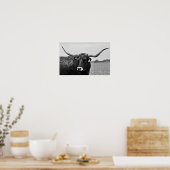 Impression d'art photographique de vache Longhorn (Cuisine)
