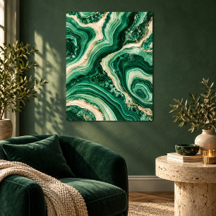 Impression d'art pliée de rivière en malachite