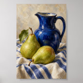 Impression d'art Poire et Pichet Bleu (Devant)
