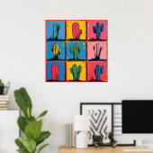 Impression d'art pop Cactus vibrant pour une touch (Bureau à domicile)