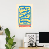 Impression d'art pop de boîte de sardines rétro Mi (Bureau à domicile)