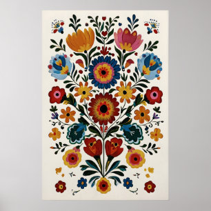 Impression d'art populaire mexicain Giclée florale