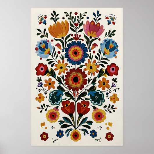 Impression d'art populaire mexicain Giclée florale (Devant)