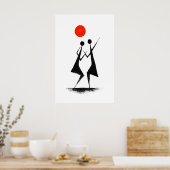 Impression d'art populaire Warli Scène de danse mi (Cuisine)