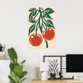 Impression d'art rétro Cerise - Mur de cuisine - I (Bureau à domicile)
