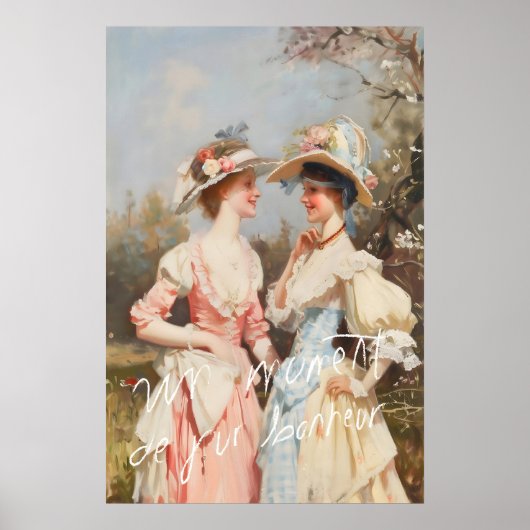 Impression d'art rococo Pique-nique au bord du lac (Devant)