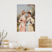 Impression d'art rococo Pique-nique au bord du lac (Cuisine)