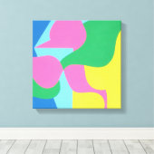 Impression d'art rose et vert en couches abstraite (Insitu (Plancher de Bois))