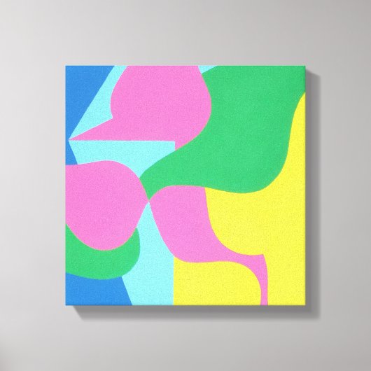 Impression d'art rose et vert en couches abstraite (Recto)