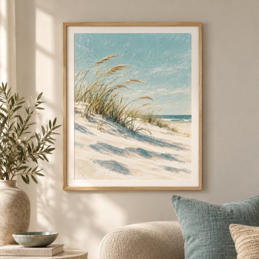 Impression d'art ruban d'herbe de dune