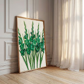 Impression d'art sur toile abstraite vert émeraude