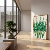 Impression d'art sur toile abstraite vert émeraude