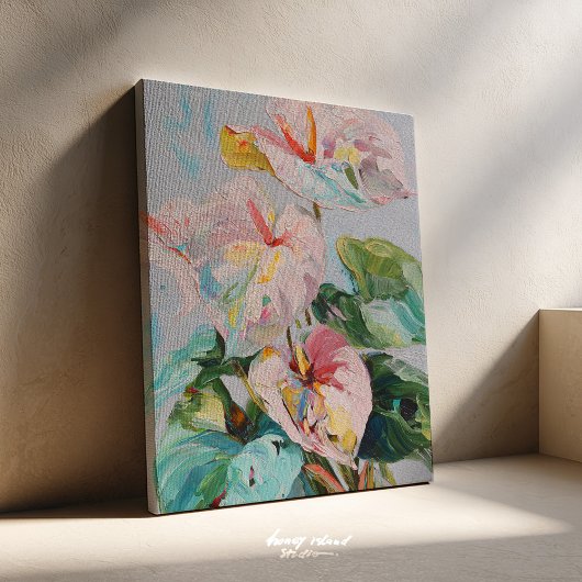 Impression d'art sur toile d'Anthurium tropical