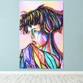 Impression d'art sur toile de dame peinte (Insitu (Plancher de Bois))