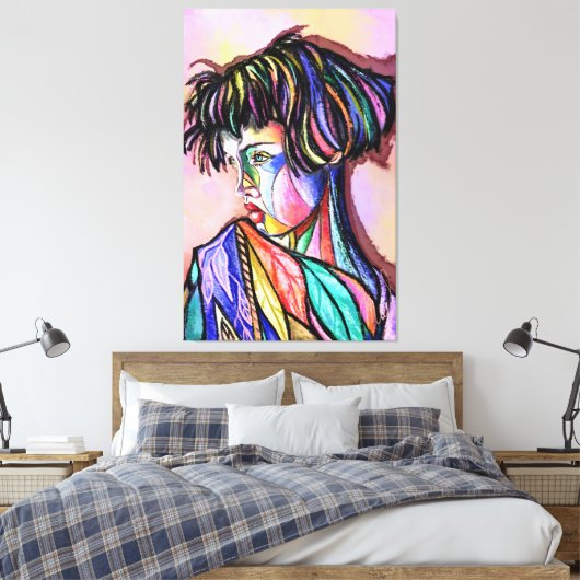 Impression d'art sur toile de dame peinte (Insitu(Chambre))