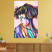 Impression d'art sur toile de dame peinte (Insitu(Salon))