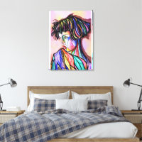Impression d'art sur toile de dame peinte