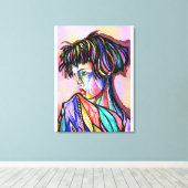 Impression d'art sur toile de dame peinte (Insitu (Plancher de Bois))
