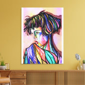 Impression d'art sur toile de dame peinte (Insitu(Salon))