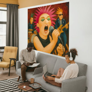 Impression d'art sur toile enroulée - Groupe Punk