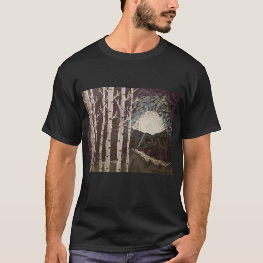 Impression d'art sur un T-shirt "Aspens in Moonlig (Devant)